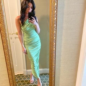 Norma Kamali Diana gown - Gemini green